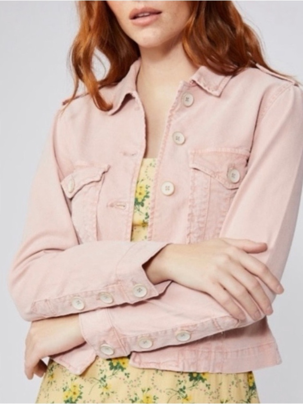 PAIGE Pacey Pink Utility Cargo Jacket M Vintage Rouge Glow